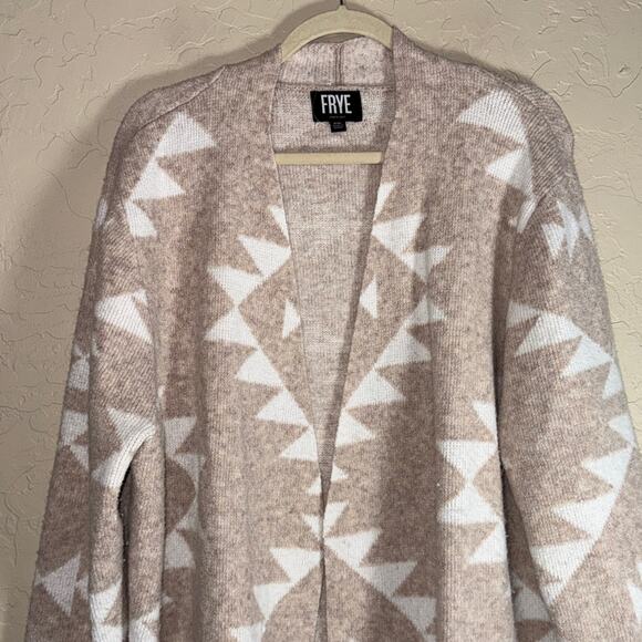 Frye the cozy cardigan long length open front geometric print size XXL - Picture 2 of 8
